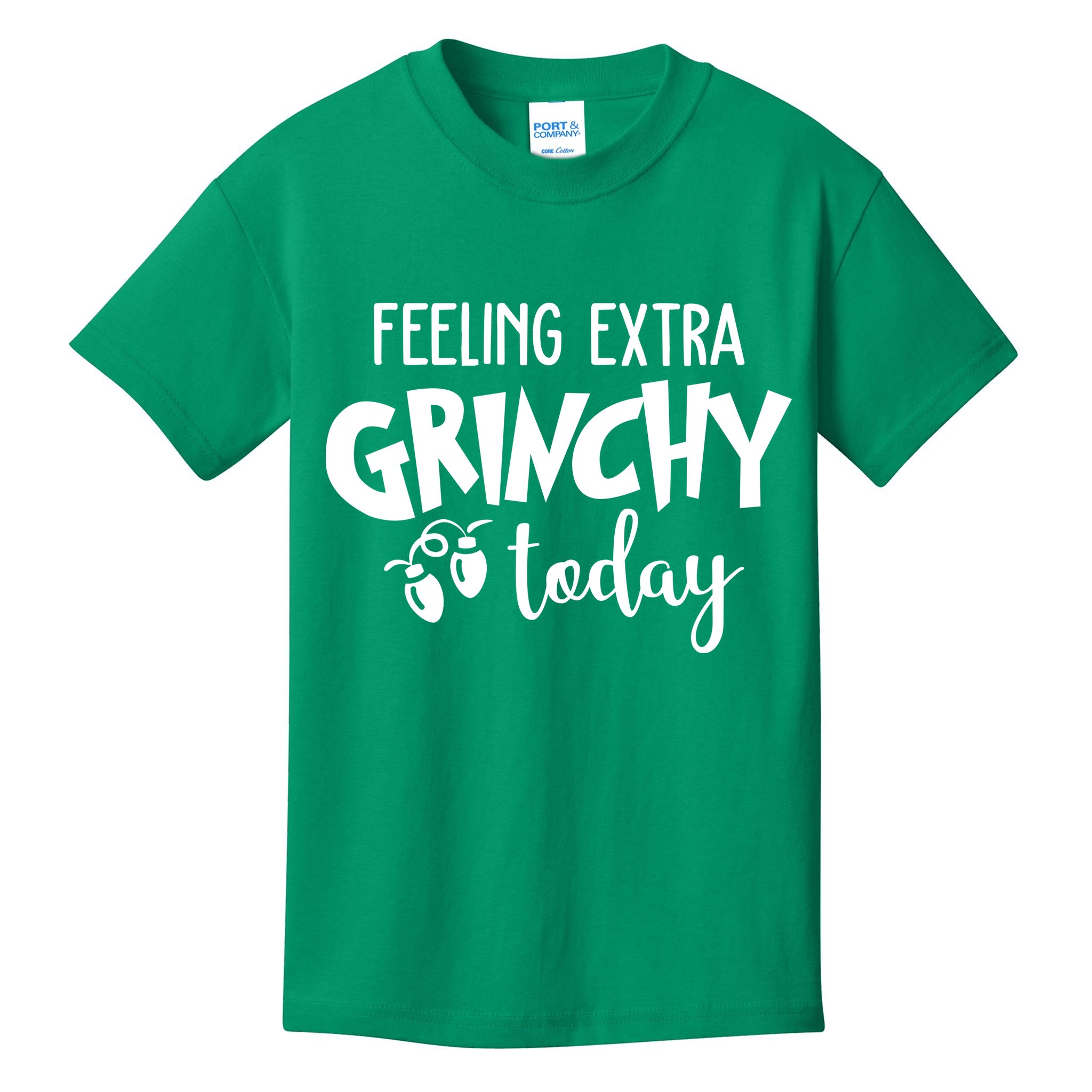 Feeling Extra Grinchy Today Funny Christmas Kids T-Shirt
