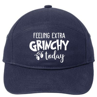 Feeling Extra Grinchy Today Funny Christmas 7-Panel Snapback Hat