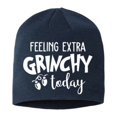 Feeling Extra Grinchy Today Funny Christmas Sustainable Beanie