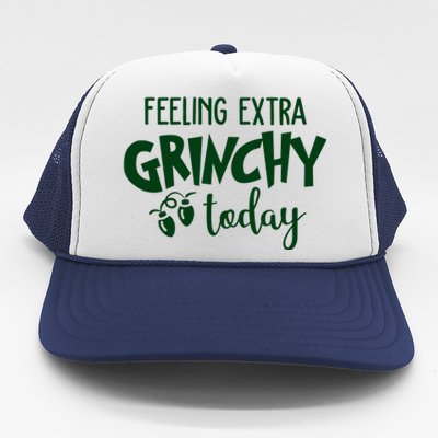 Feeling Extra Grinchy Today Funny Christmas Trucker Hat