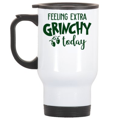 Feeling Extra Grinchy Today Funny Christmas Stainless Steel Travel Mug