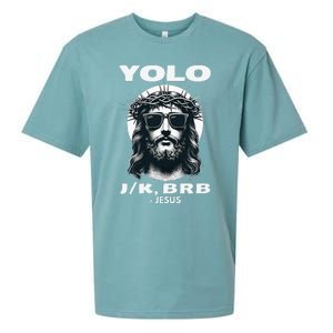 Funny Easter Gifts Christian Resurrection Yolo Jk Brb Jesus Sueded Cloud Jersey T-Shirt