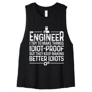 Funny Engineer Gift For Men Women Cool Engineering Mechanic Women's Racerback Cropped Tank