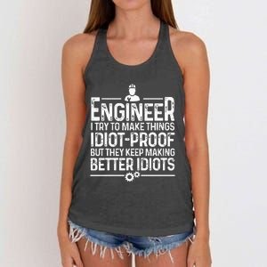 Funny Engineer Gift For Men Women Cool Engineering Mechanic Women's Knotted Racerback Tank