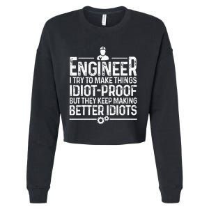 Funny Engineer Gift For Men Women Cool Engineering Mechanic Cropped Pullover Crew