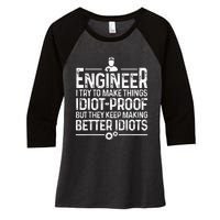 Funny Engineer Gift For Men Women Cool Engineering Mechanic Women's Tri-Blend 3/4-Sleeve Raglan Shirt