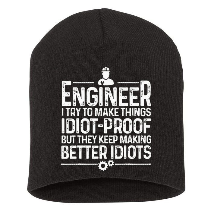 Funny Engineer Gift For Men Women Cool Engineering Mechanic Short Acrylic Beanie