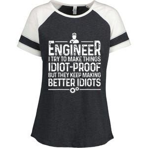 Funny Engineer Gift For Men Women Cool Engineering Mechanic Enza Ladies Jersey Colorblock Tee