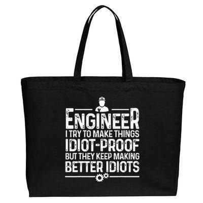 Funny Engineer Gift For Men Women Cool Engineering Mechanic Cotton Canvas Jumbo Tote