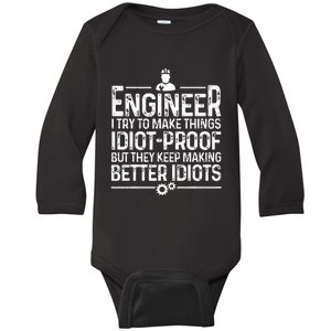 Funny Engineer Gift For Men Women Cool Engineering Mechanic Baby Long Sleeve Bodysuit