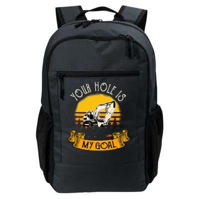 Funny Excavator Gift Saying Construction Site Daily Commute Backpack