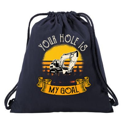 Funny Excavator Gift Saying Construction Site Drawstring Bag