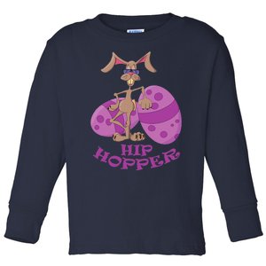 Funny Easter Hip Hopper Bunny Design For Women Toddler Long Sleeve Shirt