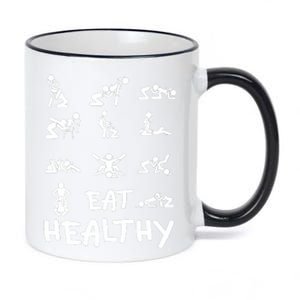 Funny Eat Healthy Dirty Adult Humor Saying Joke 11oz Black Color Changing Mug