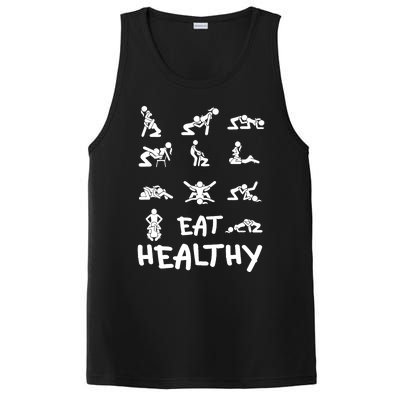 Funny Eat Healthy Dirty Adult Humor Saying Joke PosiCharge Competitor Tank