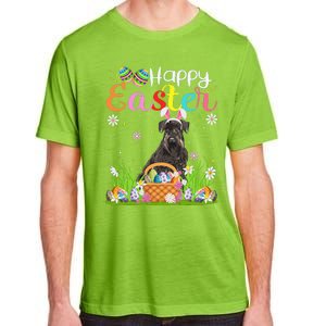 Funny Egg Hunting Bunny Giant Schnauzer Dog Happy Easter Adult ChromaSoft Performance T-Shirt