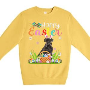 Funny Egg Hunting Bunny Giant Schnauzer Dog Happy Easter Premium Crewneck Sweatshirt