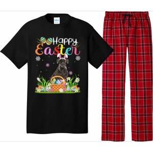 Funny Egg Hunting Bunny Giant Schnauzer Dog Happy Easter Pajama Set