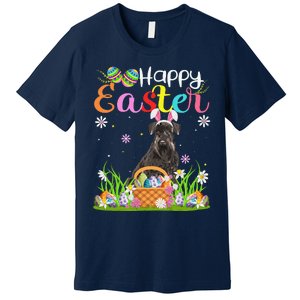 Funny Egg Hunting Bunny Giant Schnauzer Dog Happy Easter Premium T-Shirt