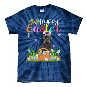 Funny Egg Hunting Bunny Giant Schnauzer Dog Happy Easter Tie-Dye T-Shirt