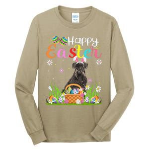 Funny Egg Hunting Bunny Giant Schnauzer Dog Happy Easter Tall Long Sleeve T-Shirt