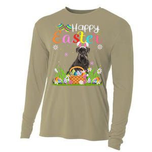 Funny Egg Hunting Bunny Giant Schnauzer Dog Happy Easter Cooling Performance Long Sleeve Crew