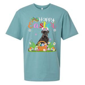 Funny Egg Hunting Bunny Giant Schnauzer Dog Happy Easter Sueded Cloud Jersey T-Shirt