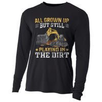 Funny Excavator Heavy Equipment Operator Playing In The Dirt Cooling Performance Long Sleeve Crew