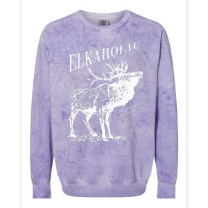 Funny Elk Hunting Elkaholic For Hunters Colorblast Crewneck Sweatshirt