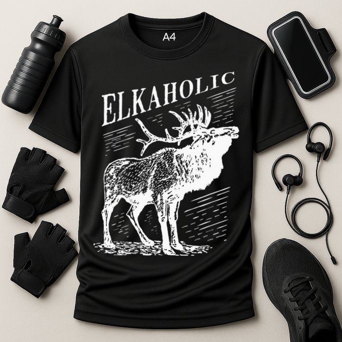 Funny Elk Hunting Elkaholic For Hunters Performance Shirt