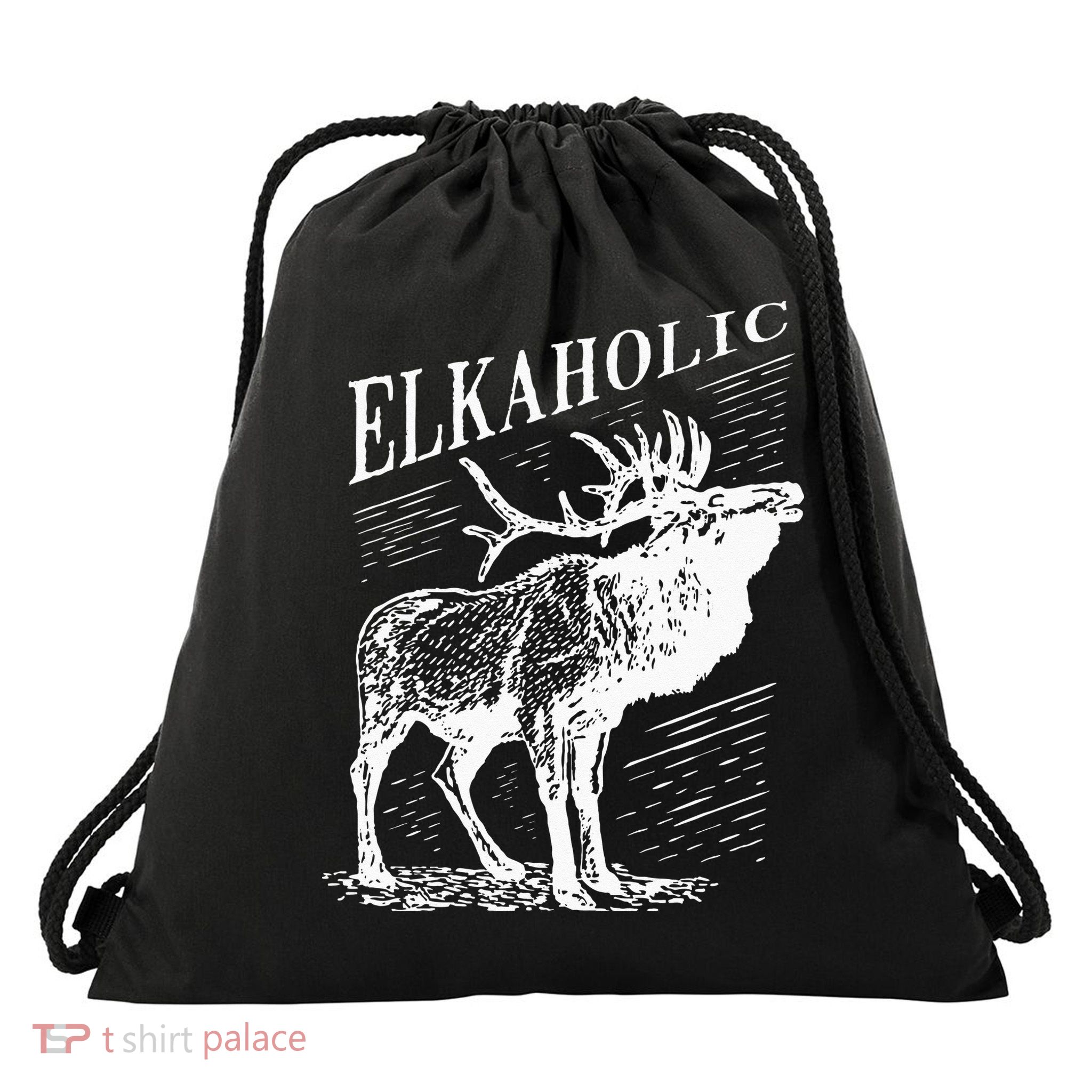 Funny Elk Hunting Elkaholic For Hunters Drawstring Bag