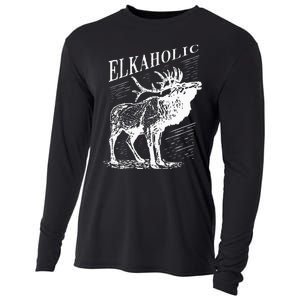 Funny Elk Hunting Elkaholic For Hunters Cooling Performance Long Sleeve Crew