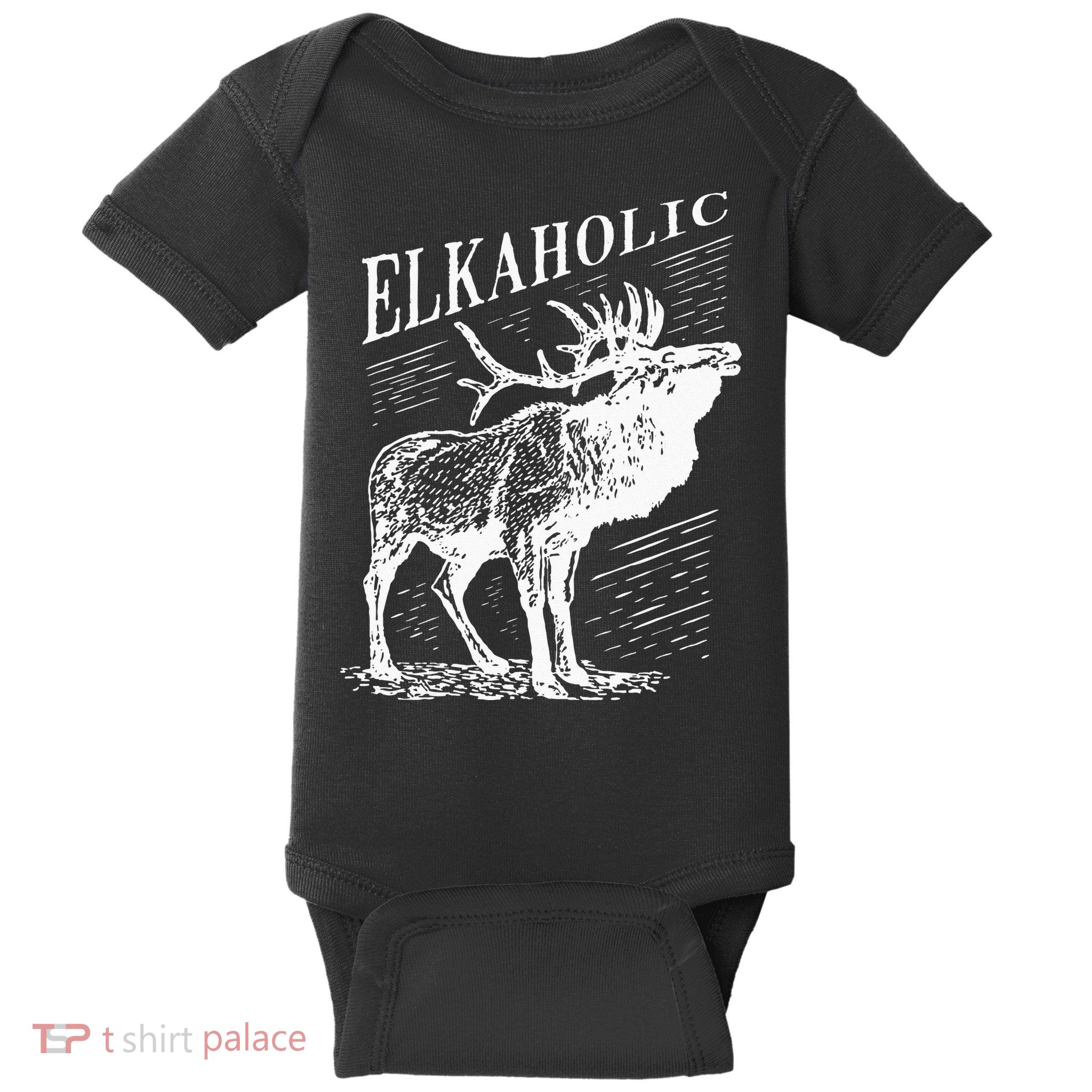Funny Elk Hunting Elkaholic For Hunters Baby Bodysuit