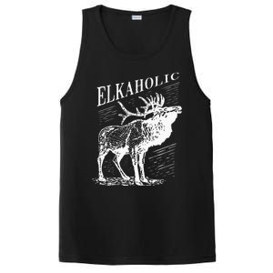 Funny Elk Hunting Elkaholic For Hunters PosiCharge Competitor Tank