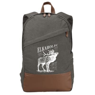 Funny Elk Hunting Elkaholic For Hunters Cotton Canvas Backpack