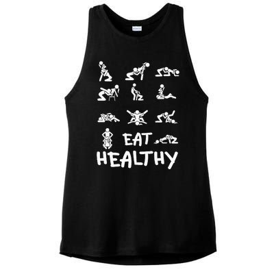 Funny Eat Healthy Dirty Ladies PosiCharge Tri-Blend Wicking Tank