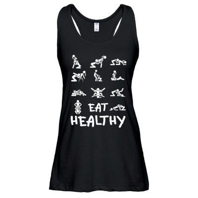 Funny Eat Healthy Dirty Ladies Essential Flowy Tank