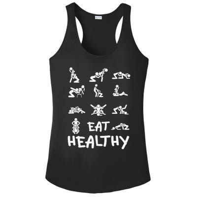 Funny Eat Healthy Dirty Ladies PosiCharge Competitor Racerback Tank