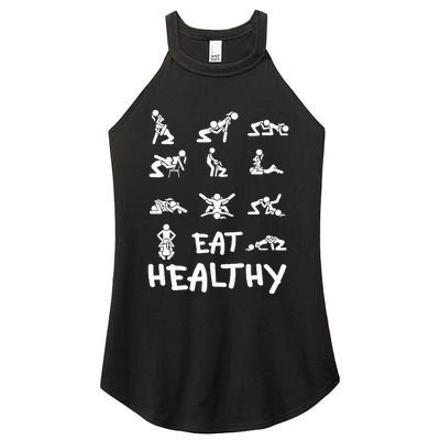 Funny Eat Healthy Dirty Women's Perfect Tri Rocker Tank