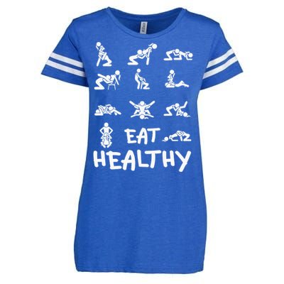 Funny Eat Healthy Dirty Enza Ladies Jersey Football T-Shirt