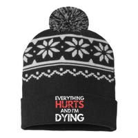 Funny Everything Hurts I'm Dying Fitness Workout Gym USA-Made Snowflake Beanie