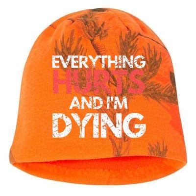 Funny Everything Hurts I'm Dying Fitness Workout Gym Kati - Camo Knit Beanie