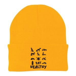 Funny Eat Healthy Dirty Adult Humor Saying Joke Knit Cap Winter Beanie