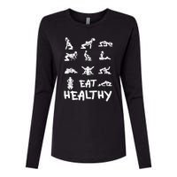 Funny Eat Healthy Dirty Adult Humor Saying Joke Womens Cotton Relaxed Long Sleeve T-Shirt