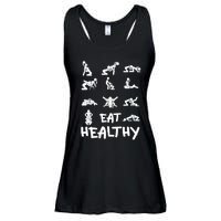 Funny Eat Healthy Dirty Adult Humor Saying Joke Ladies Essential Flowy Tank