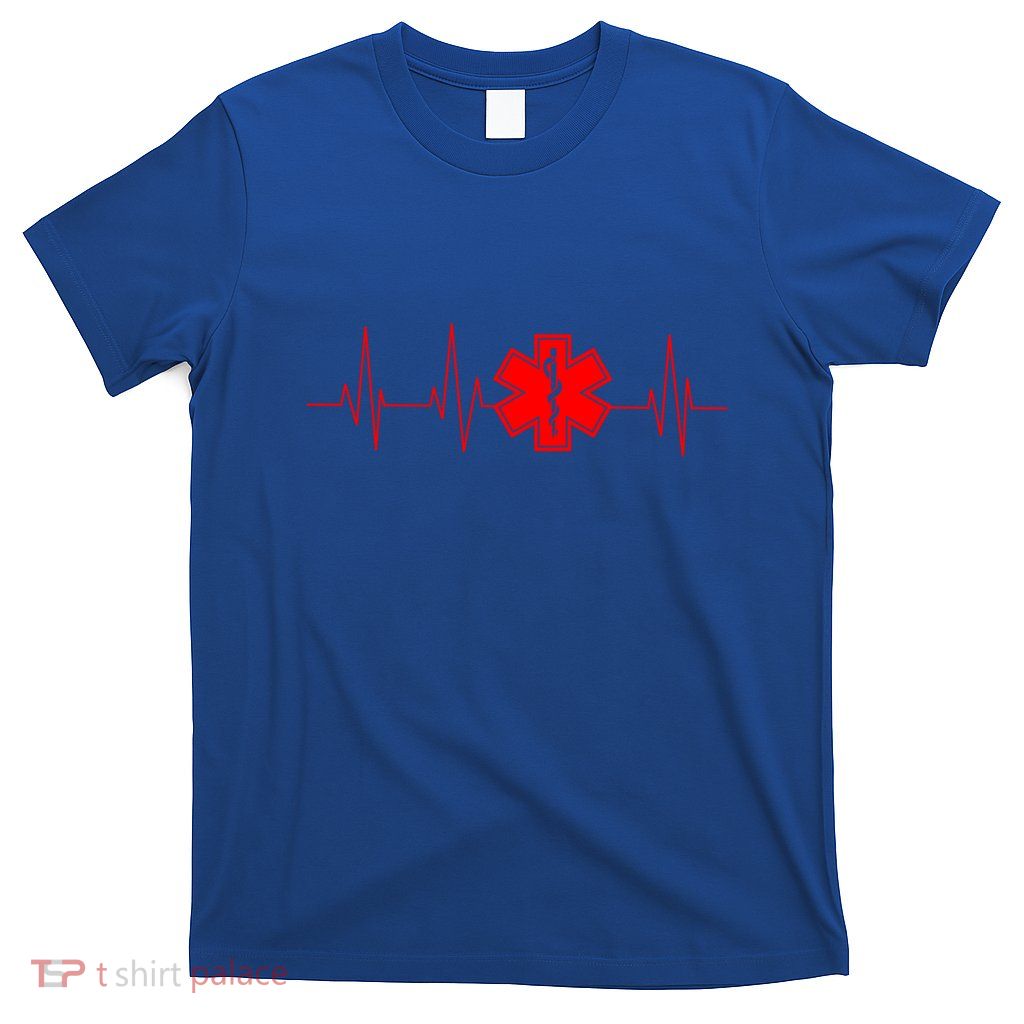 Funny Emt Heartbeat Gift Cute Love Paramedic Ems Cool Gift T-Shirt