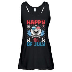 Funny Eagle Happy 4th Of July Patriotic American US Flag Ladies Essential Flowy Tank