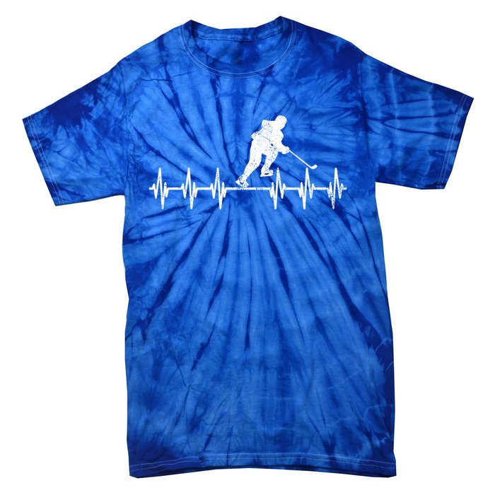 Funny Ekg Hockey Game Graphic Ice Hockey Heartbeat Meaningful Gift Tie-Dye T-Shirt