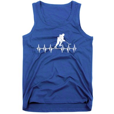 Funny Ekg Hockey Game Graphic Ice Hockey Heartbeat Meaningful Gift Tank Top