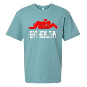 Funny Eat Healthy Sueded Cloud Jersey T-Shirt